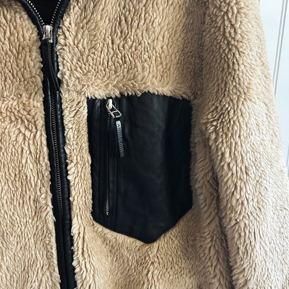 Anine Bing Ryder Camel Faux Fur Long Coat Teddy Jacket - Picture 4 of 6